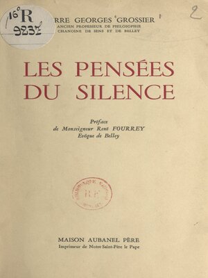 cover image of Les pensées du silence